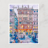 ウィーンオーストリアヴィンテージ旅行水の色 ポストカード (正面)