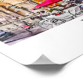 ウィーンオーストリア旅行水の色の手描き ポスター (角)