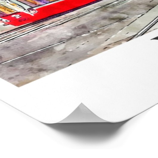 ウィーンオーストリア水彩画スケッチ手描き ポスター (角)