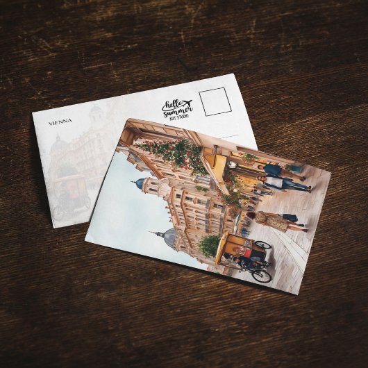 ウィーンオーストリア水彩絵葉書 招待状