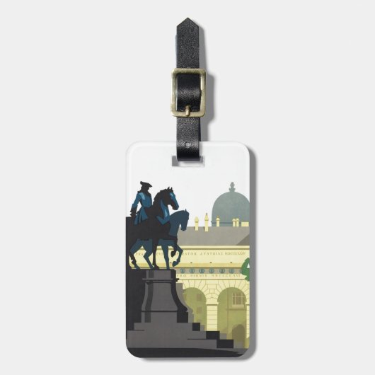 ウィーンオーストリア – ビンテージトラベル ラゲッジタグ (正面縦)