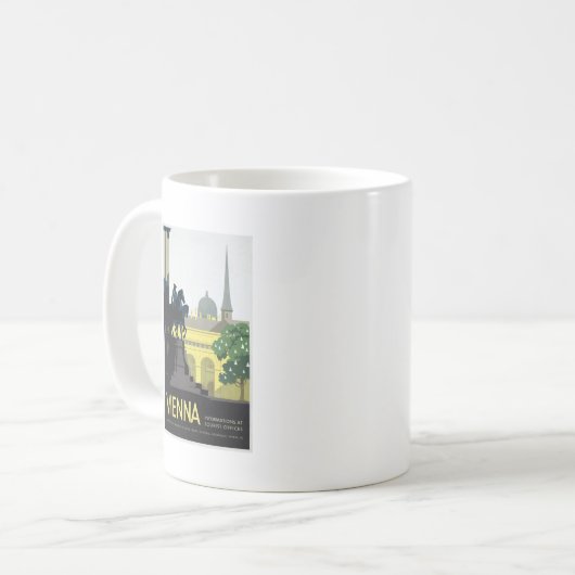 ウィーンオーストリア-ヴィンテージ旅行 コーヒーマグカップ (正面左)