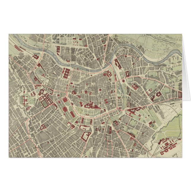 ウィーンオーストリア(1883年)のヴィンテージの地図 (正面横)
