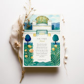 ウィーンセセッション建物アールヌーボーウォーターカラー 招待状