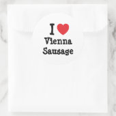 ウィーンソーセージハートTシャツ大好き ラウンドシール (バッグ)