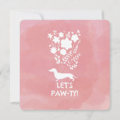 ウィーンマタギル パーティー かわいい子犬のダックスフント 招待状 (裏面)