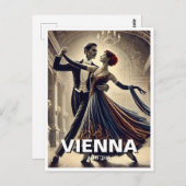 ウィーンワルツ踊りカップルトラベル ポストカード (正面/裏面)