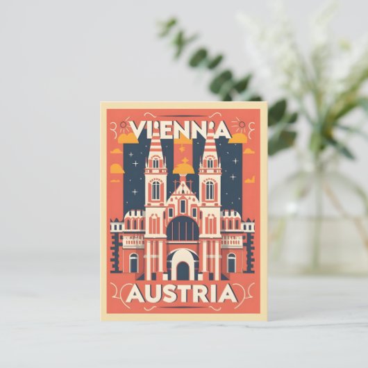 ウィーン図解入りの、写真付きのシティーの贈り物 ポストカード (スタンド正面)