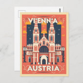 ウィーン図解入りの、写真付きのシティーの贈り物 ポストカード (正面/裏面)