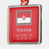 ウィーン国旗と座標 メタルオーナメント (左)