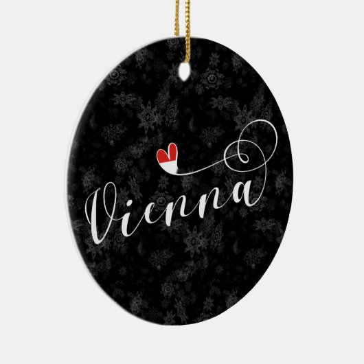 ウィーン国旗ハート、オーストリア、ウィーン セラミックオーナメント (右)