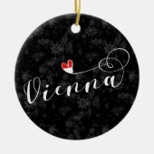 ウィーン国旗ハート、オーストリア、ウィーン セラミックオーナメント (正面)