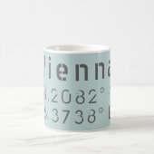 ウィーン緯度経度 コーヒーマグカップ (中央)