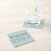 ウィーン緯度経度 スクエアペーパーコースター (インサイチュ)