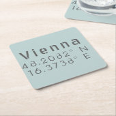 ウィーン緯度経度 スクエアペーパーコースター (アングル)