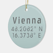ウィーン緯度経度 セラミックオーナメント (左)
