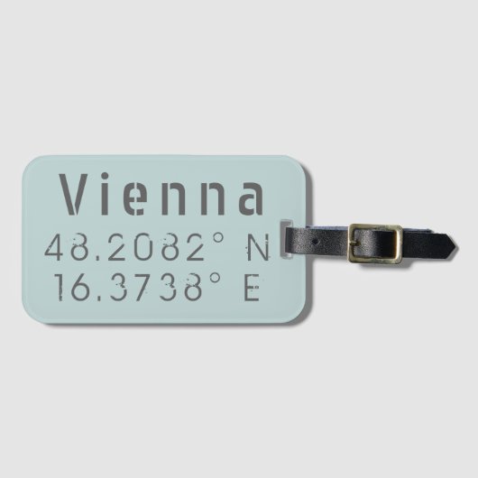 ウィーン緯度経度 ラゲッジタグ (正面横)