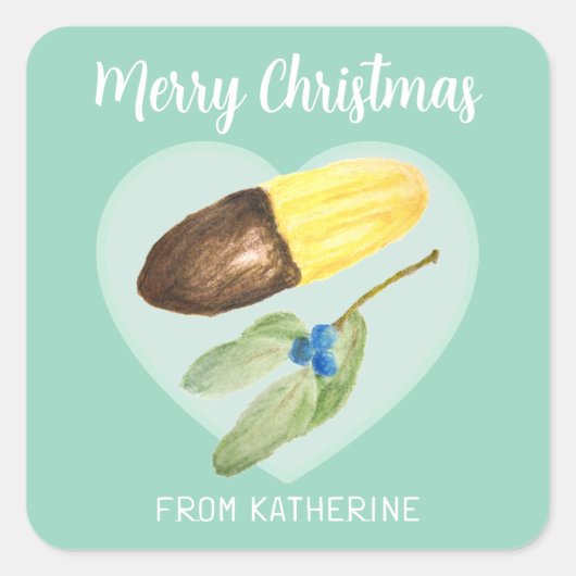 ウィーン風フィンガー ビスカス クリスマス スクエア ステッカー (正面)