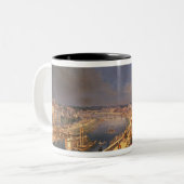 ウィーン1819年の眺め(キャンバスの油) ツートーンマグカップ (正面左)