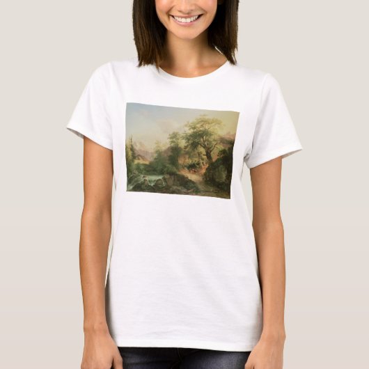 ウィーン1852年の近くの森林(キャンバスの油) Tシャツ (正面)