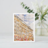 ウィーン・ウィーン・オーストリア有名な旅行プレイス水彩画 ポストカード (スタンド正面)