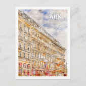 ウィーン・ウィーン・オーストリア有名な旅行プレイス水彩画 ポストカード (正面)