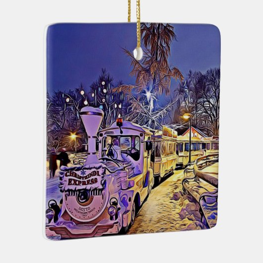 ウィーン，オーストリアのスノートレーンのクリスマスオーナメント セラミックオーナメント (右)