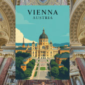 ウィーン,オーストリアのヴィンテージ旅行芸術はがき ポストカード
