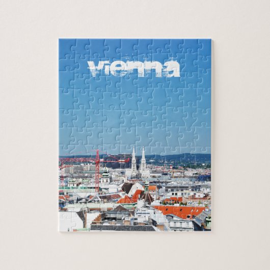 ウィーン、オーストリアの空中写真 ジグソーパズル (縦)