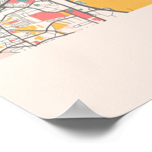 ウィーン – オーストリアチョークシティの地図 ポスター (角)