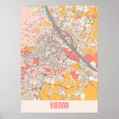 ウィーン – オーストリアチョークシティの地図 ポスター (正面)