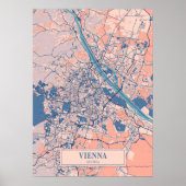 ウィーン – オーストリアブリーズシティーの地図 ポスター (正面)