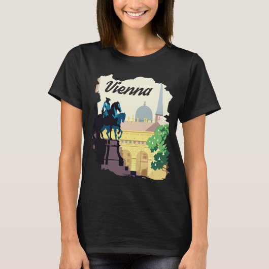 ウィーン オーストリア 像 街並み 旅行 Tシャツ (正面)