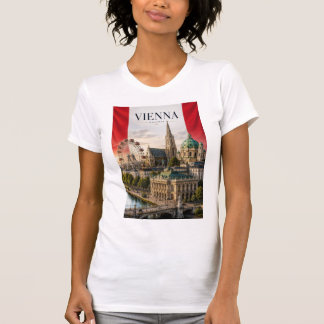 ウィーン オーストリア 縦型 3D ランドマーク 旅行 アート Tシャツ