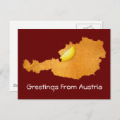 ウィーン・シュニッツェル – オーストリアの地図 ポストカード (正面/裏面)