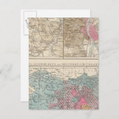 ウィーン、プラグ、ブダペストの地図 ポストカード (正面/裏面)