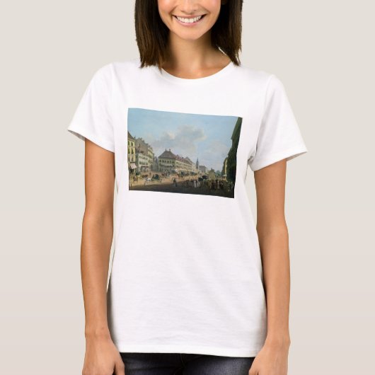 ウィーン、遊歩道、1824年(キャンバス油) Tシャツ (正面)