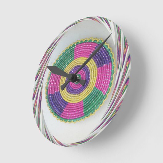 ウィーヴワールアートプリント ラウンド壁時計 (傾斜)