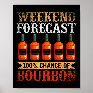 ウイスキおもしろいス飲ウィークエンド予報100% Chance O ポスター