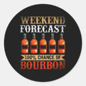 ウイスキおもしろいス飲ウィークエンド予報100% Chance O ラウンドシール (正面)