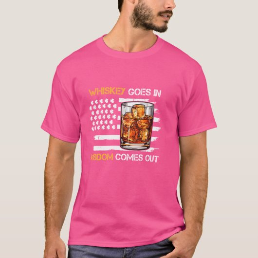 ウイスキおもしろいーはアイリッシュ来アメリから知恵を出す Tシャツ (正面)