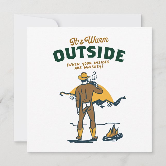 ウイスキおもしろいーを飲むカウボーイ (正面)