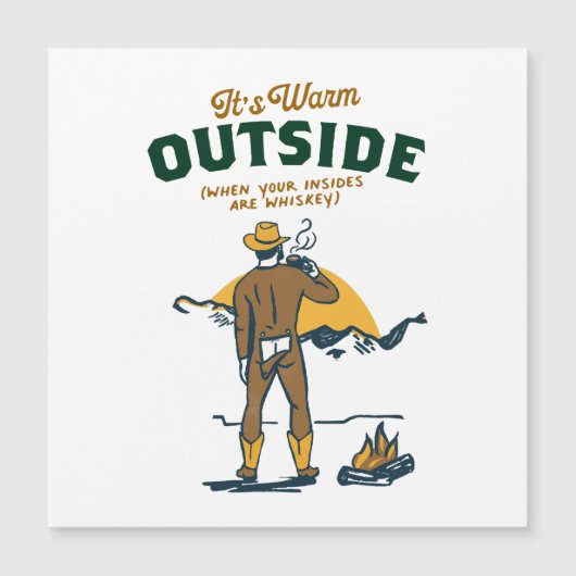 ウイスキおもしろいーを飲むカウボーイ (正面)