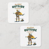 ウイスキおもしろいーを飲むカウボーイ スクエア名刺 (正面/裏面)