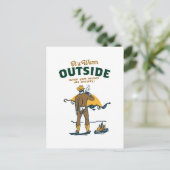 ウイスキおもしろいーを飲むカウボーイ ポストカード (スタンド正面)