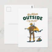 ウイスキおもしろいーを飲むカウボーイ ポストカード (正面/裏面)