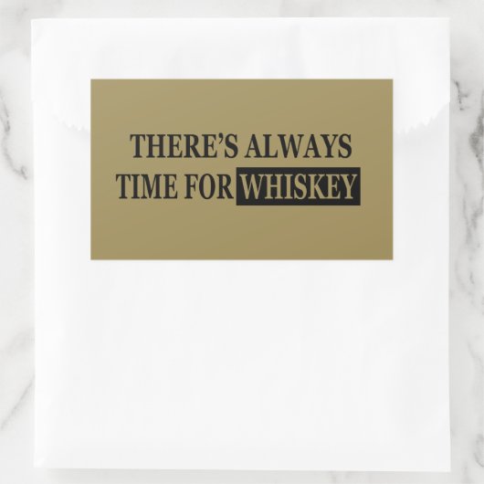 ウイスキおもしろいー好きの引用文 長方形シール (バッグ)