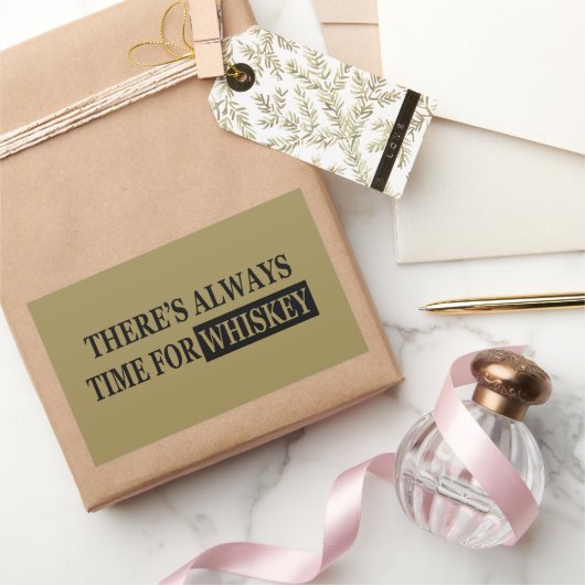 ウイスキおもしろいー好きの引用文 長方形シール (ギフト)