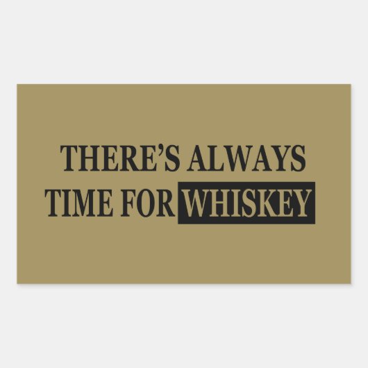 ウイスキおもしろいー好きの引用文 長方形シール (正面)