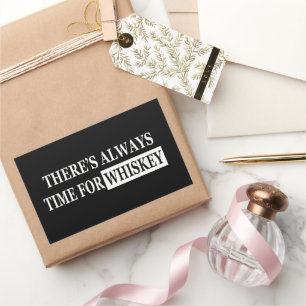 ウイスキおもしろいー好きの引用文 長方形シール